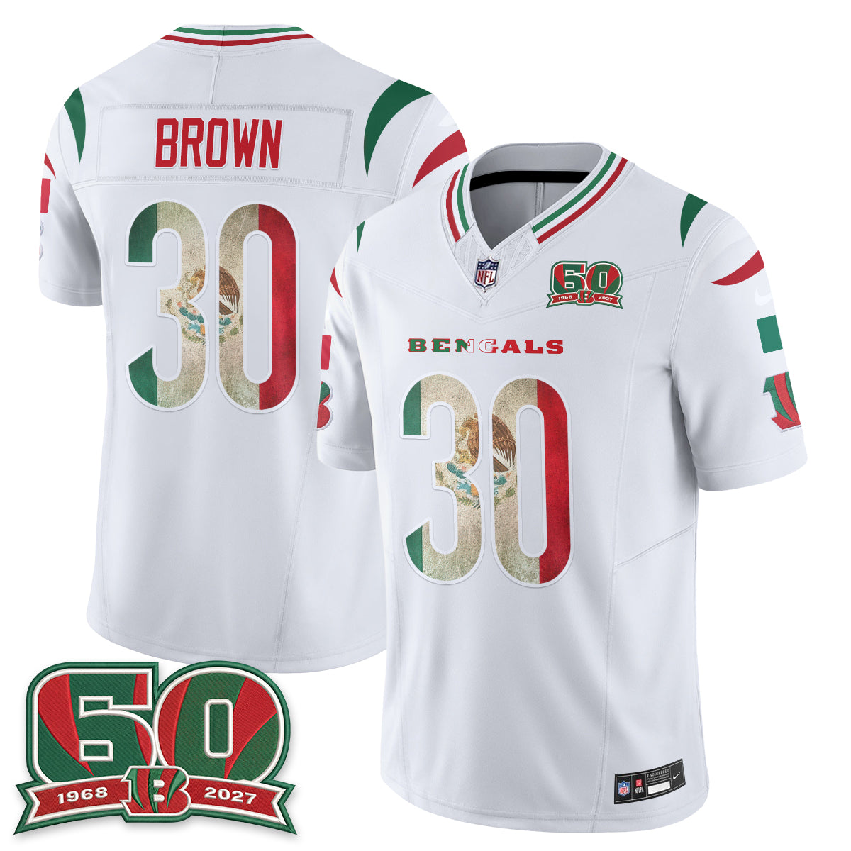 Cincinnati Bengals Mexico Edition Vapor Jersey - Stitched