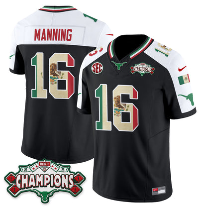 Texas Longhorns Mexico Edition Vapor Jersey - Stitched-NQD