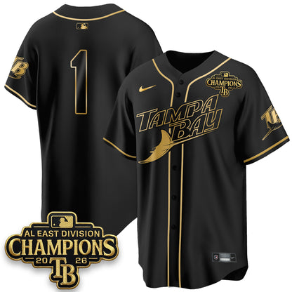 Tampa Bay Rays 2026 AL East Champs Gold Edition Vapor Jersey - Stitched-NQD