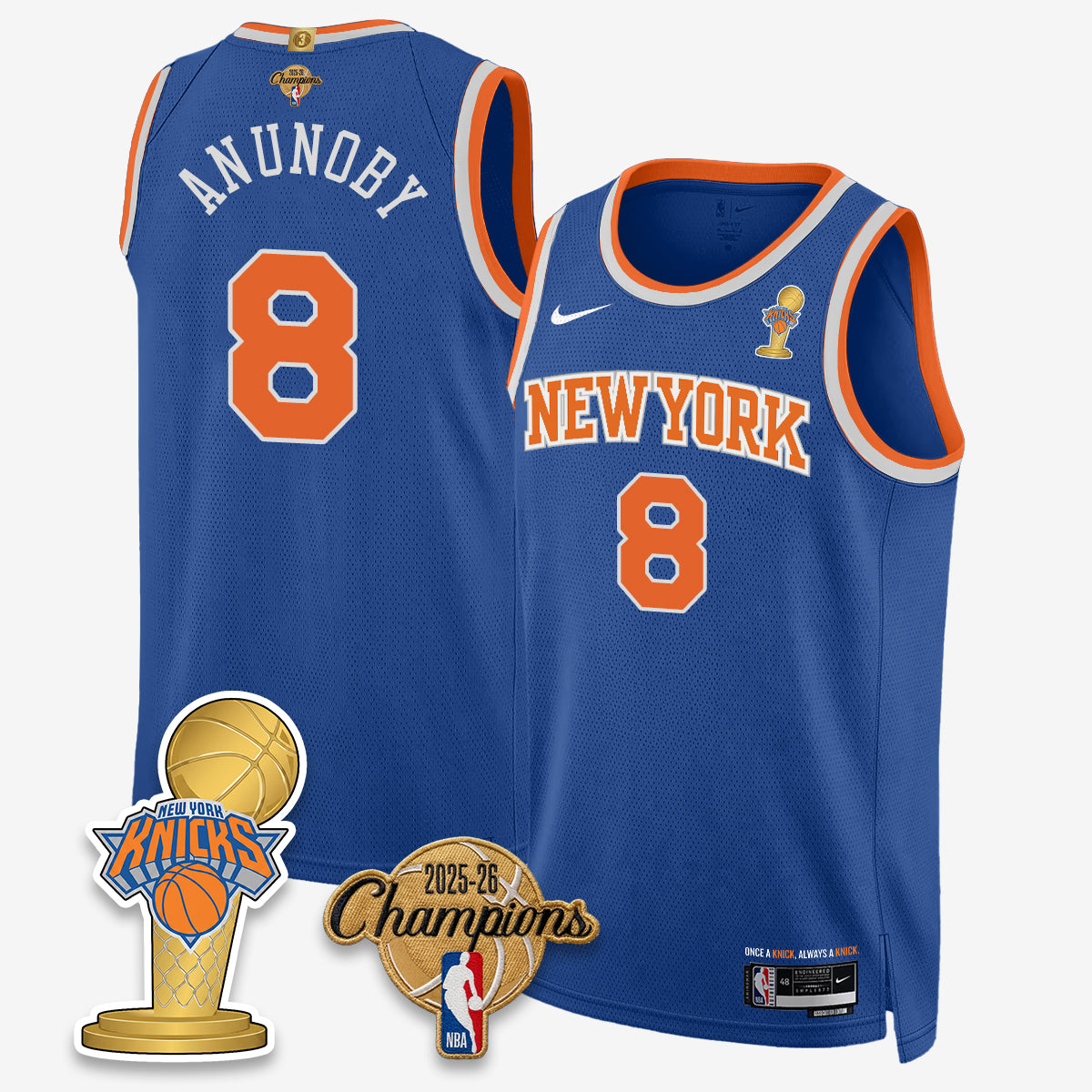 New York Knicks 2026 Basketball Champions Vapor Jersey - Stitched