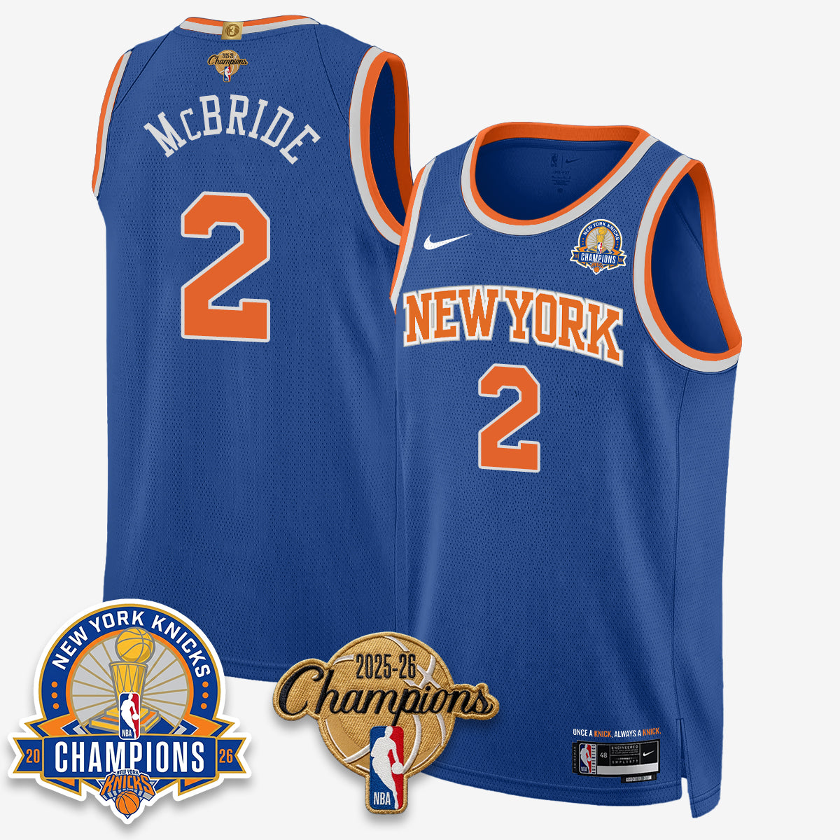 New York Knicks 2026 Basketball Champions Gold Edition Vapor Jersey- Stitched