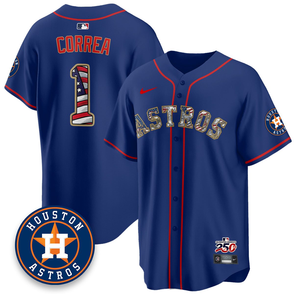 Houston Astros 2026 Independence Day USA Vapor Limited Jersey - Stitched