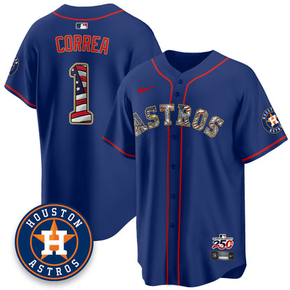 Houston Astros 2026 Independence Day USA Vapor Limited Jersey - Stitched