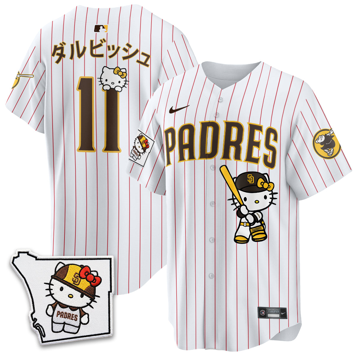 San Diego Padres x Meow KT Pink Edition Vapor Jersey - Stitched