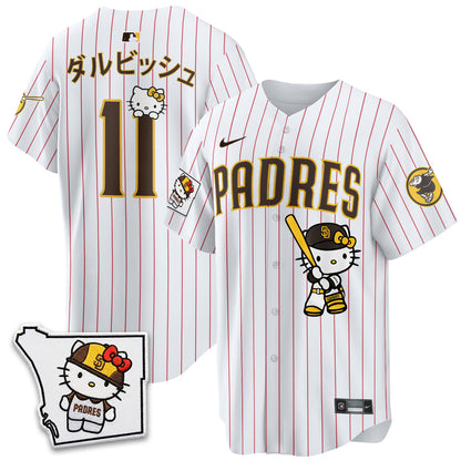 San Diego Padres x Meow KT Pink Edition Vapor Jersey - Stitched