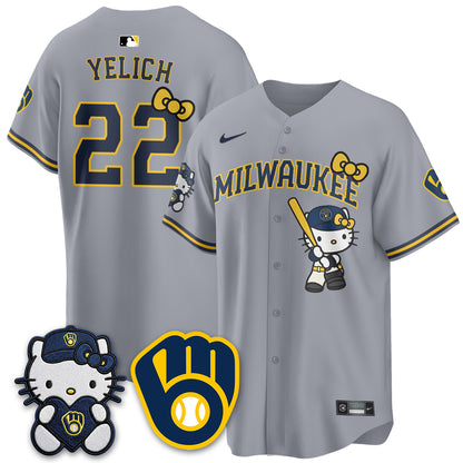 Milwaukee Brewers Meow KT Night Vapor Limited Jersey - Stitched