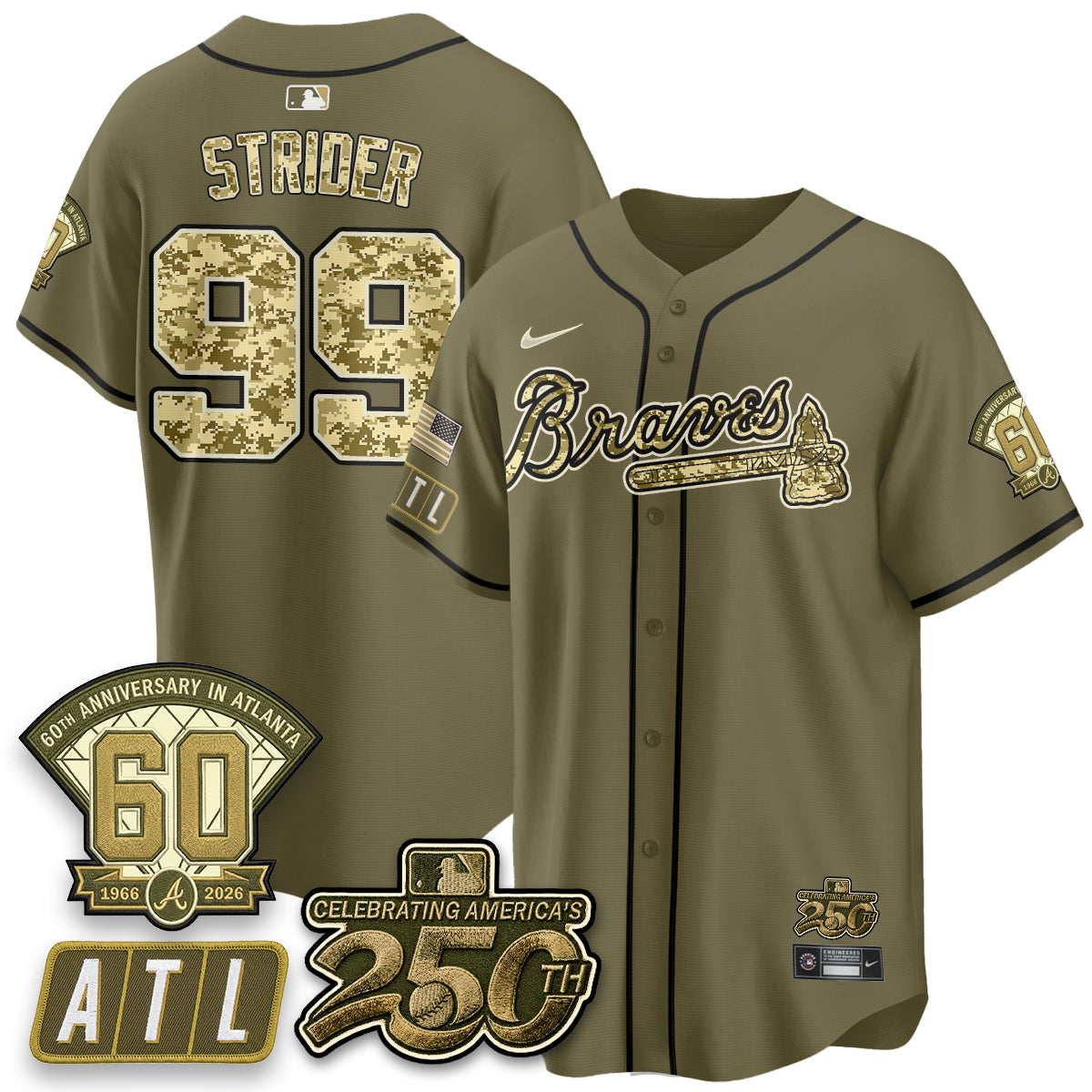 Atlanta Braves Armed Forces Day 2026 Vapor Limited Jersey - All Stitched