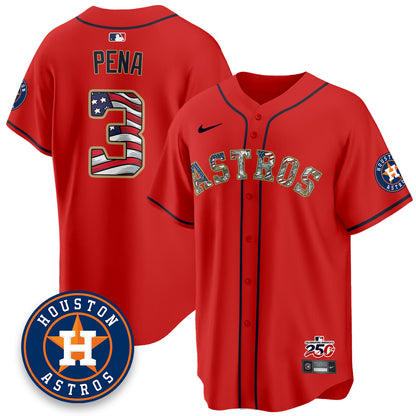 Houston Astros 2026 Independence Day USA Vapor Limited Jersey - Stitched