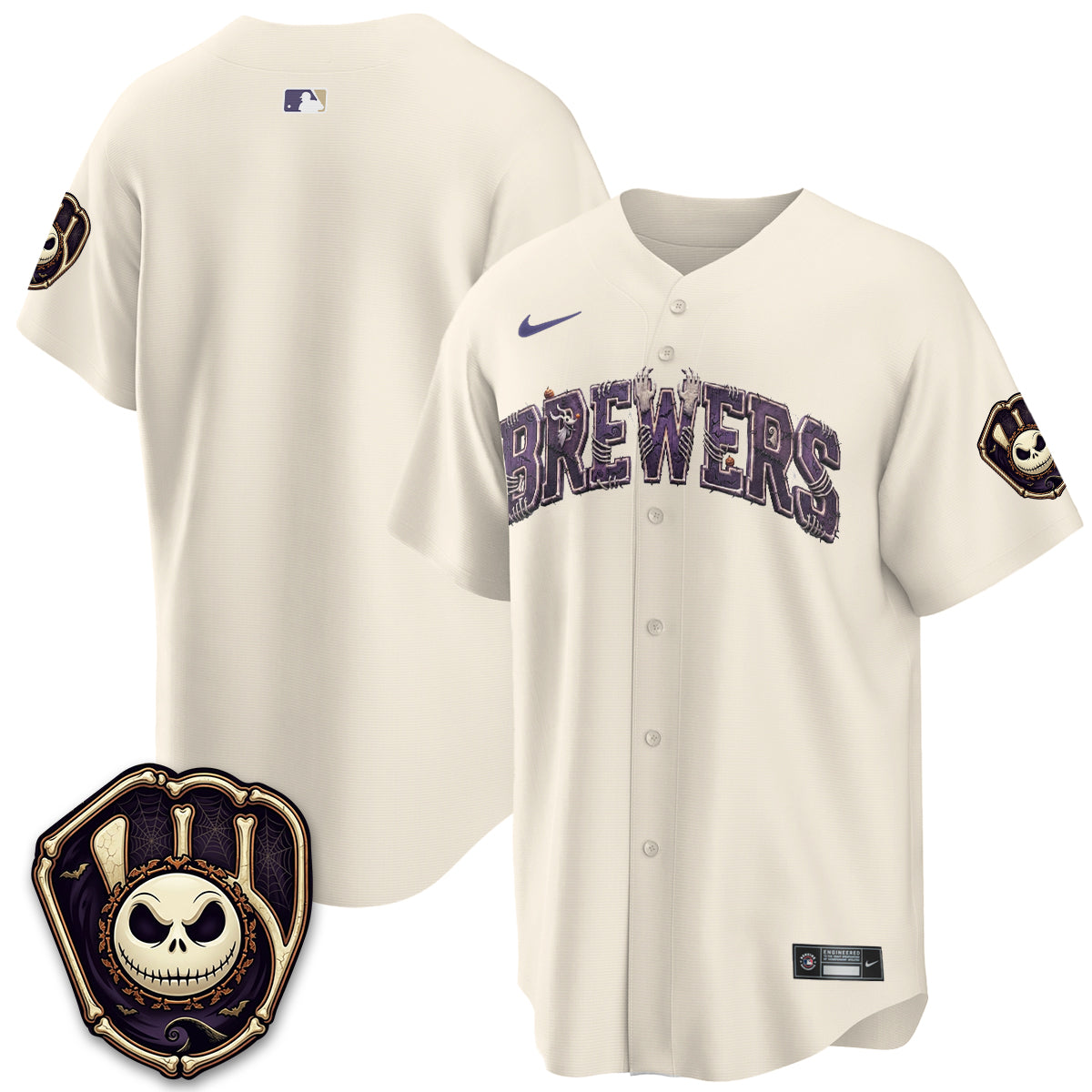 Milwaukee Brewers Nightmare Edition Vapor Jersey - Printed