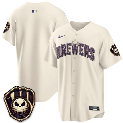 Milwaukee Brewers Nightmare Edition Vapor Jersey - Printed