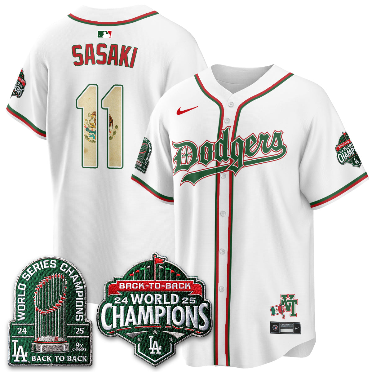 Los Angeles Dodgers x Mexico Style Vapor Jersey - Stitched