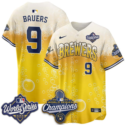 Milwaukee Brewers "Pitcher & Pint" 2026 WS Champions Vapor Jersey - Stitched