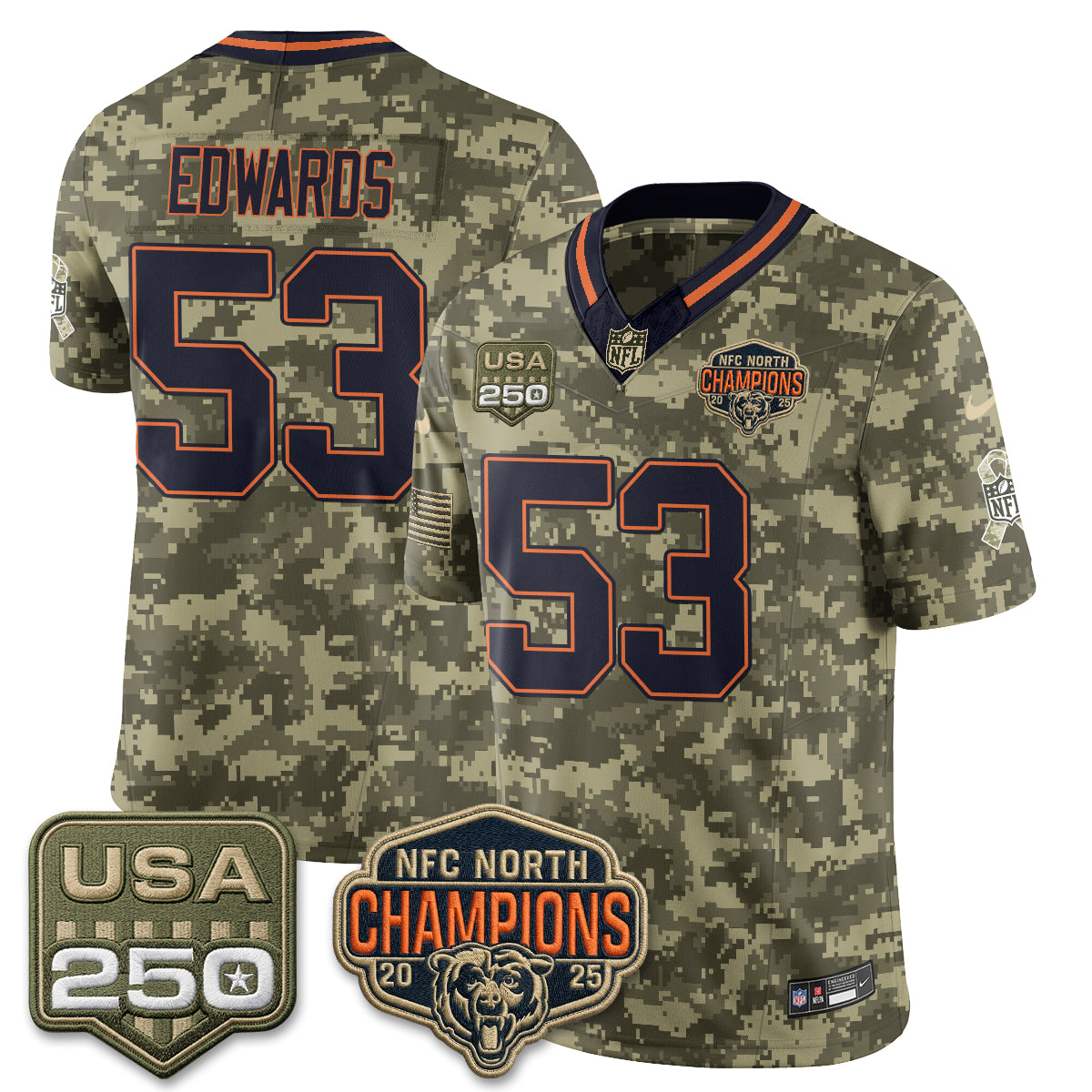 Chicago Bears 2026 Salute to Service Edition Vapor Jersey - Stitched (2)
