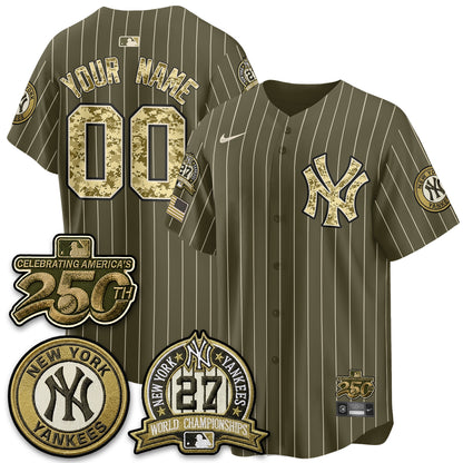 New York Yankees Salute to Service 2026 Vapor Limited Custom Jersey - Stitched