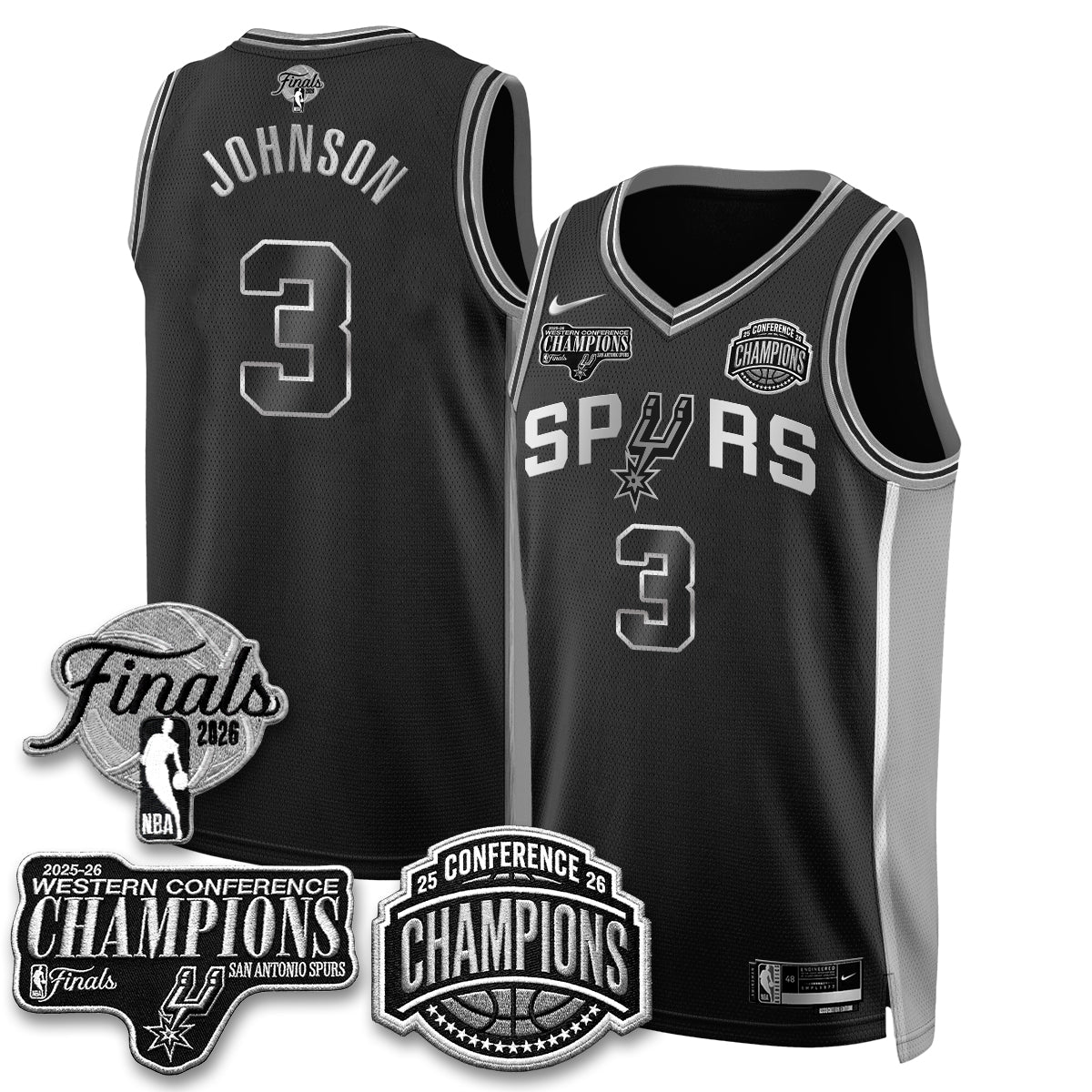 San Antonio Spurs 2026 NBA Western Conference Champions Vapor Special Edition Jersey - Stitched