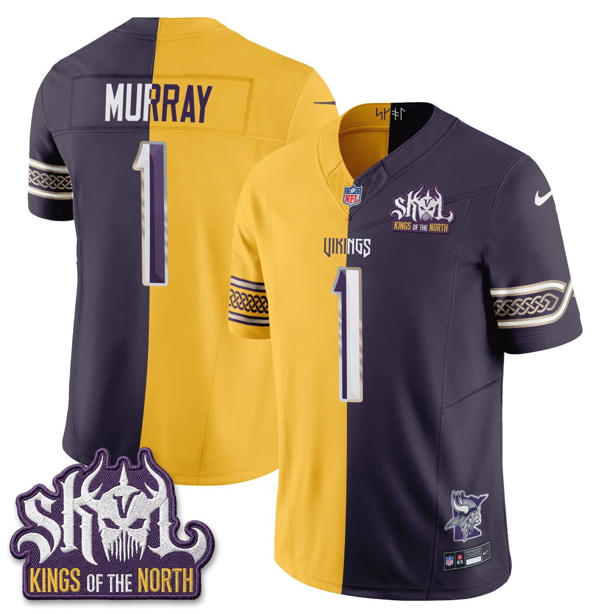 Minnesota Vikings 2026 Rivalries Split V2 Vapor Jersey - Stitched