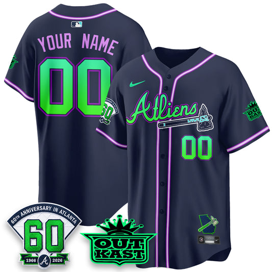 Atlanta Braves x Atliens Cool Base Galaxy Version Custom Jersey - Stitched