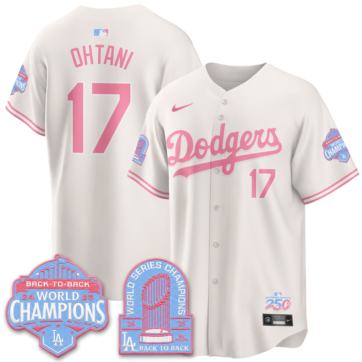 Los Angeles Dodgers x Bubblegum Vapor Jersey - Stitched
