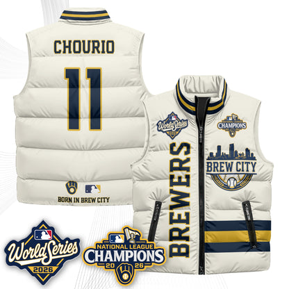 Milwaukee Brewers 2026 NL Champions Puffer Vest - Printed
