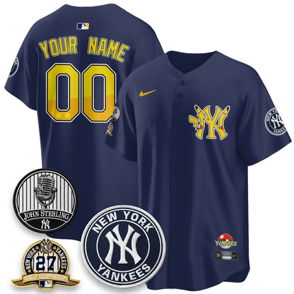 New York Yankees x PKM Cartoon Limited Custom Jersey -  Stitched