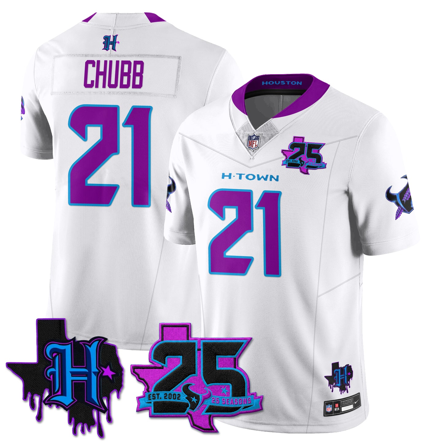 Houston Texans 25th Seasons in 2026 DJ Screw Vapor Limited Jersey - All Stitched