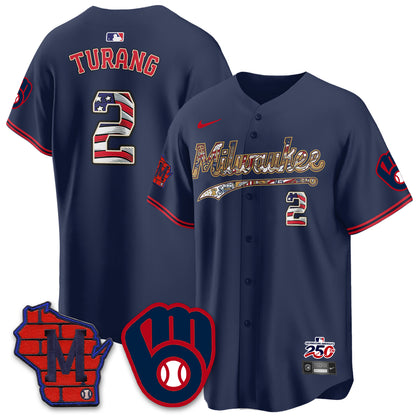 Milwaukee Brewers 2026 Independence Day USA Vapor Limited Jersey - Stitched