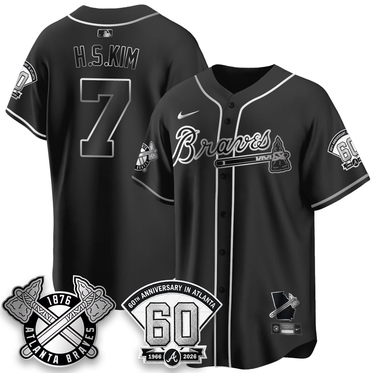 Atlanta Braves 60th Anniversary Silver Edition Vapor Limited Jersey - All Stitched