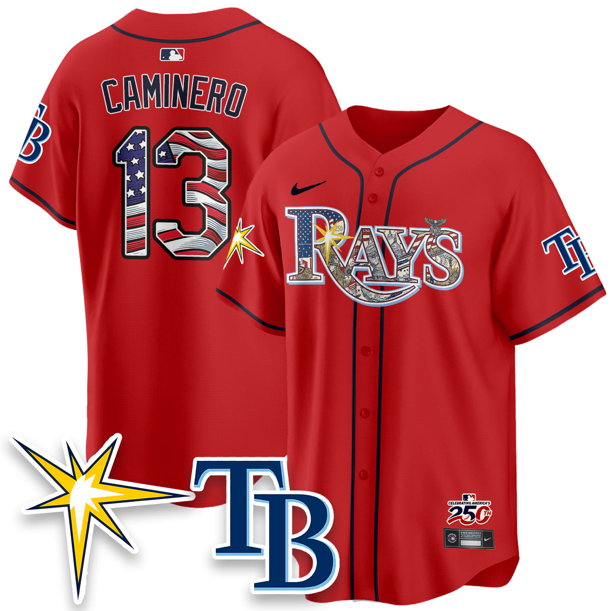 Tampa Bay Rays Independence Day USA 2026 Vapor Limited Jersey - Stitched