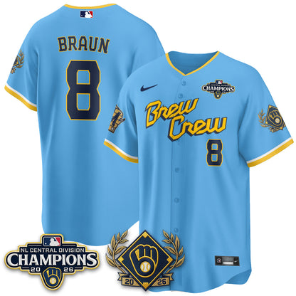 MIL 2026 NL Division Champs Vapor Blue Jersey - Stitched