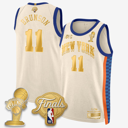 Jalen Brunson New York Knicks 2026 NBA Finals Champions Gold Standard Basketball Jersey - Limited Edition - Stitched