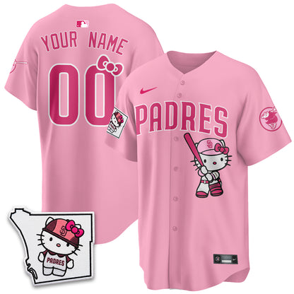 San Diego Padres x Meow KT Pink Edition Vapor Jersey - Stitched