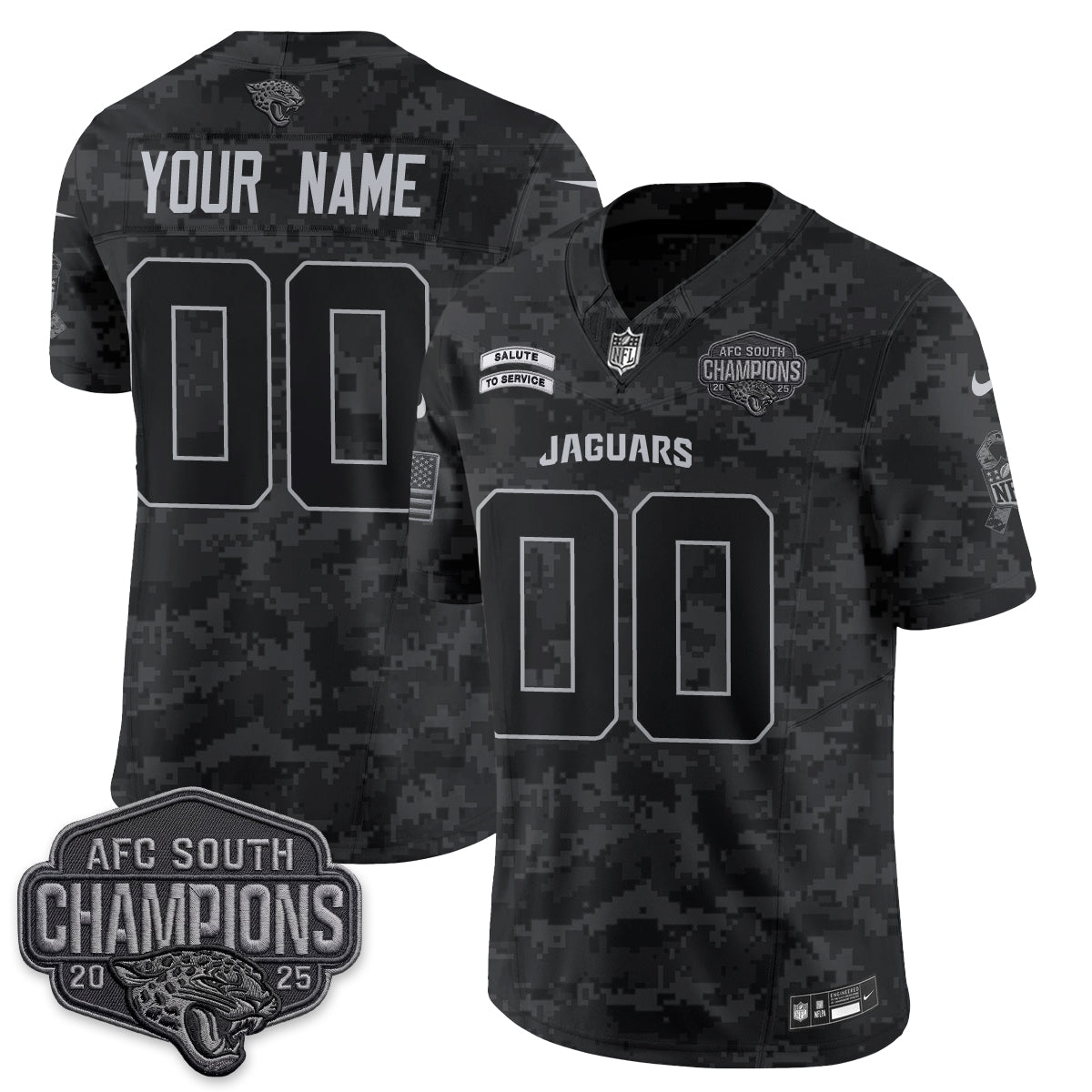 Jacksonville Jaguars 2026 Salute to Service V2 Vapor Custom Jersey - Stitched