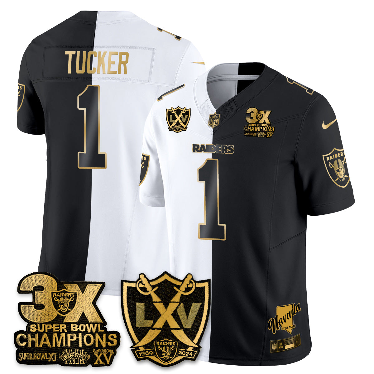 Las Vegas Raiders Split Edition Vapor Jersey V2- Stitched