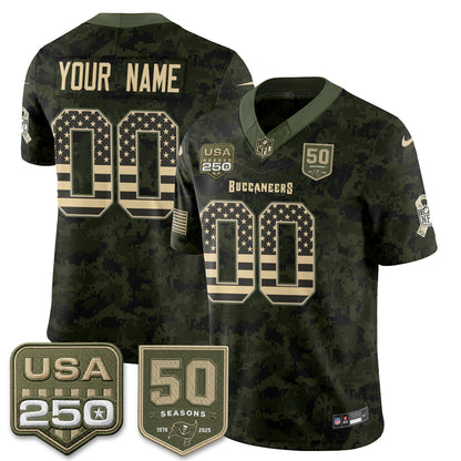 Tampa Bay Buccaneers 2026 Salute to Service Edition Vapor Custom Jersey - Stitched