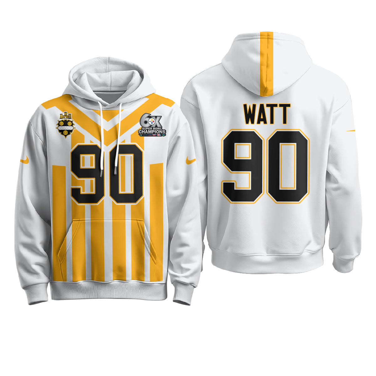 Pittsburgh Steelers 6X Champs Rivalries Fleece Hoodie - Printed