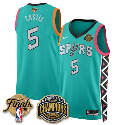 San Antonio Spurs 2026 NBA Western Conference Champions Vapor City Edition Jersey - Stitched