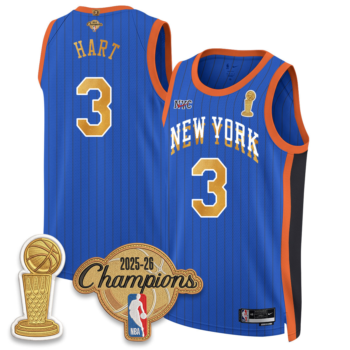 New York Knicks Champions Night Vapor Jersey - Stitched-NQD
