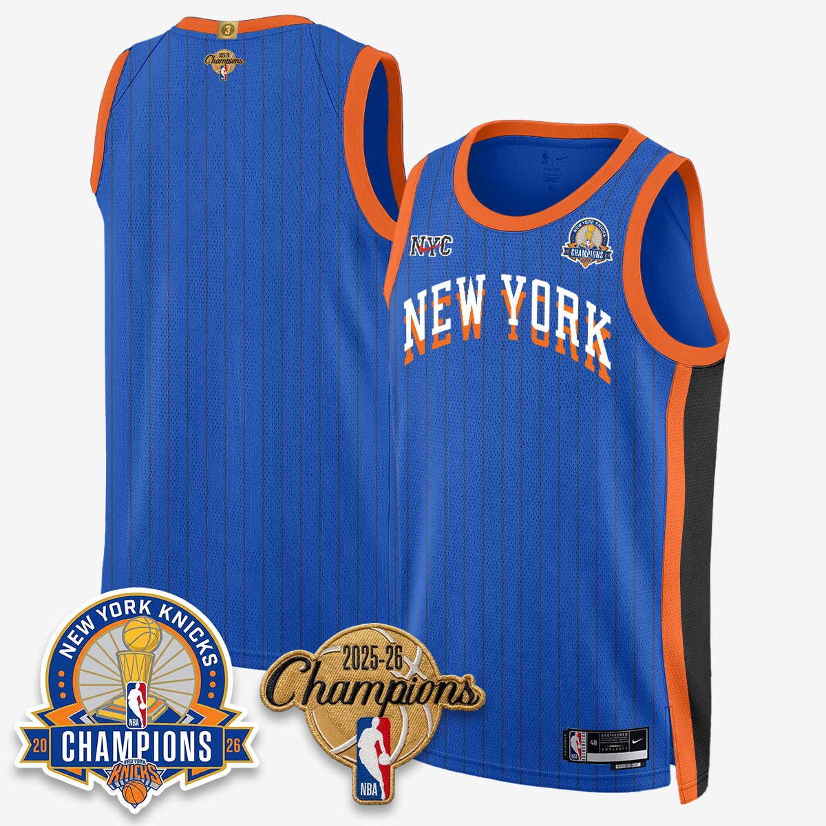 New York Knicks 2026 Basketball Champions Gold Edition Vapor Jersey- Stitched