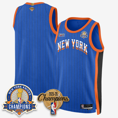 New York Knicks 2026 Basketball Champions Gold Edition Vapor Jersey- Stitched