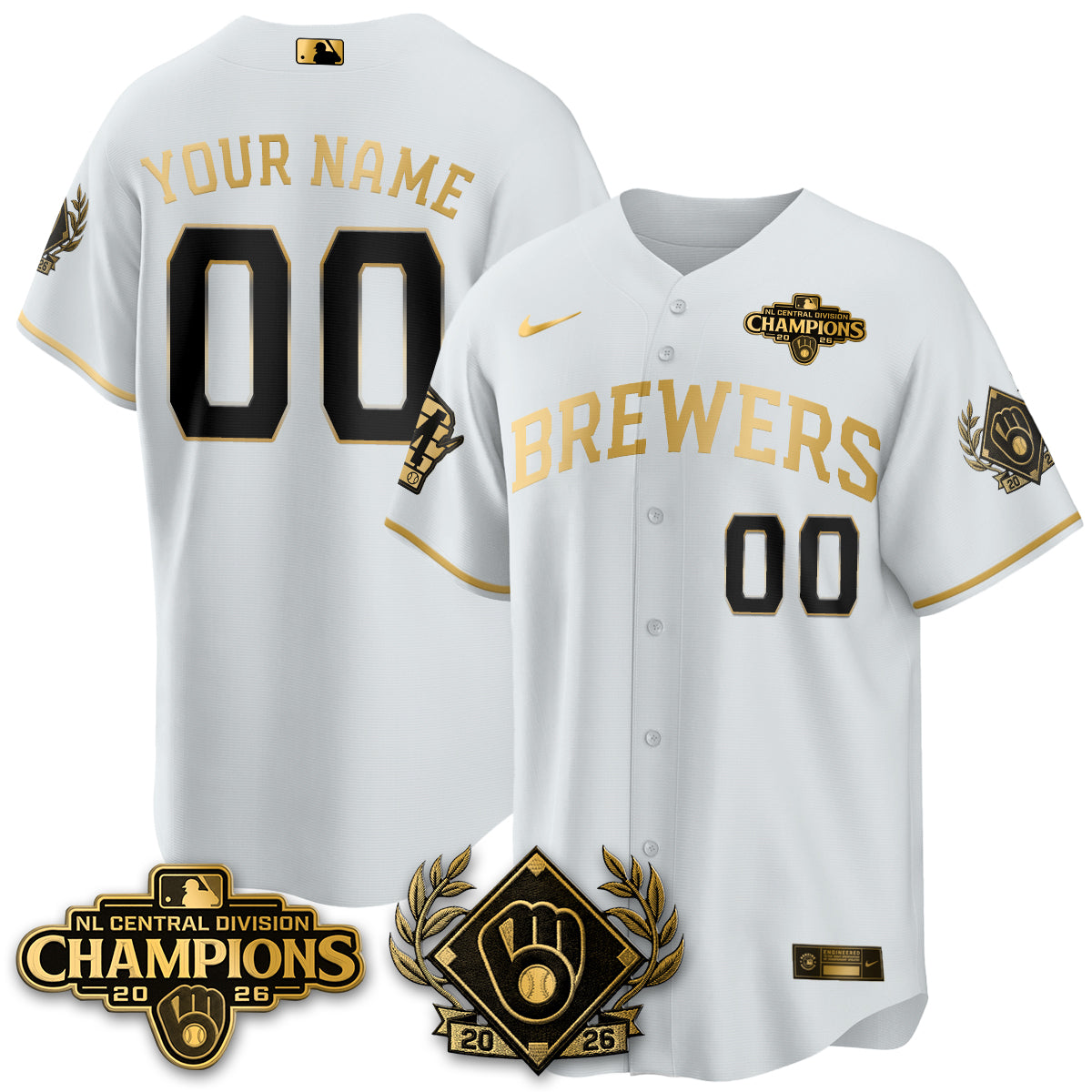 Milwaukee Brewers 2026 NL Division Champs Vapor Custom Jersey - Stitched-NQD