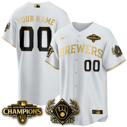 Milwaukee Brewers 2026 NL Division Champs Vapor Custom Jersey - Stitched-NQD