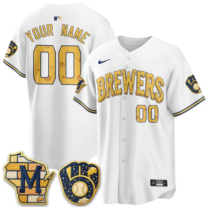 Milwaukee Brewers Cheesehead Edition Vapor Limited Custom Jersey - Stitched