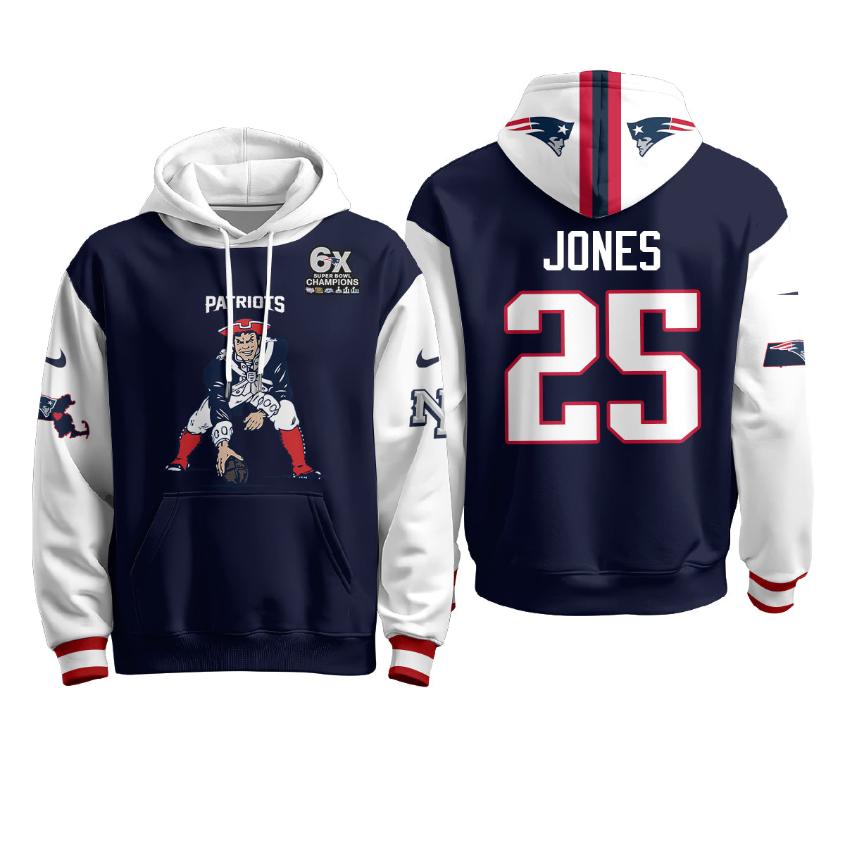 New England Patriots Minuteman Edition Hoodie - Stitched