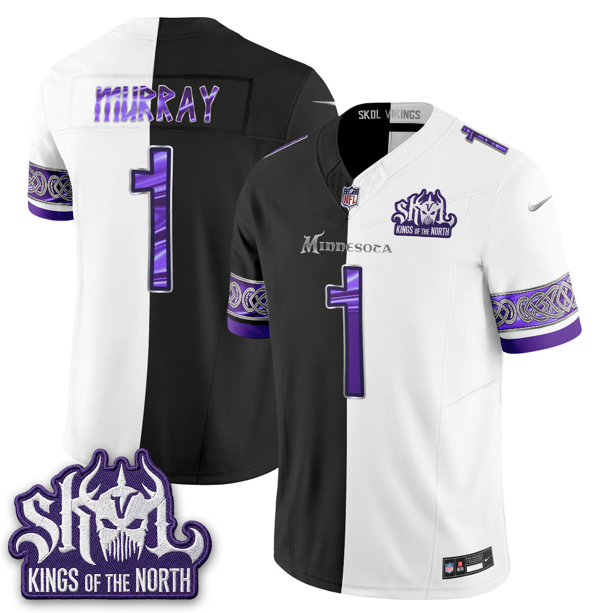 Minnesota Vikings Warrior Split Edition Vapor Jersey - Stitched-NQD
