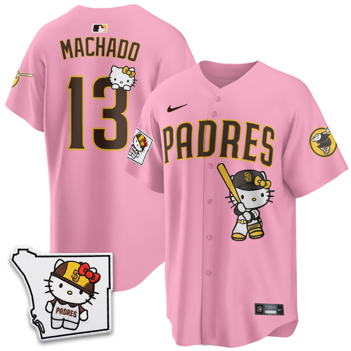 San Diego Padres x Meow KT Pink Edition Vapor Jersey - Stitched