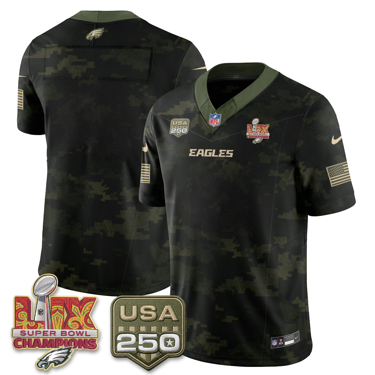 Philadelphia Eagles Salute to Service Vapor Jersey - Stitched