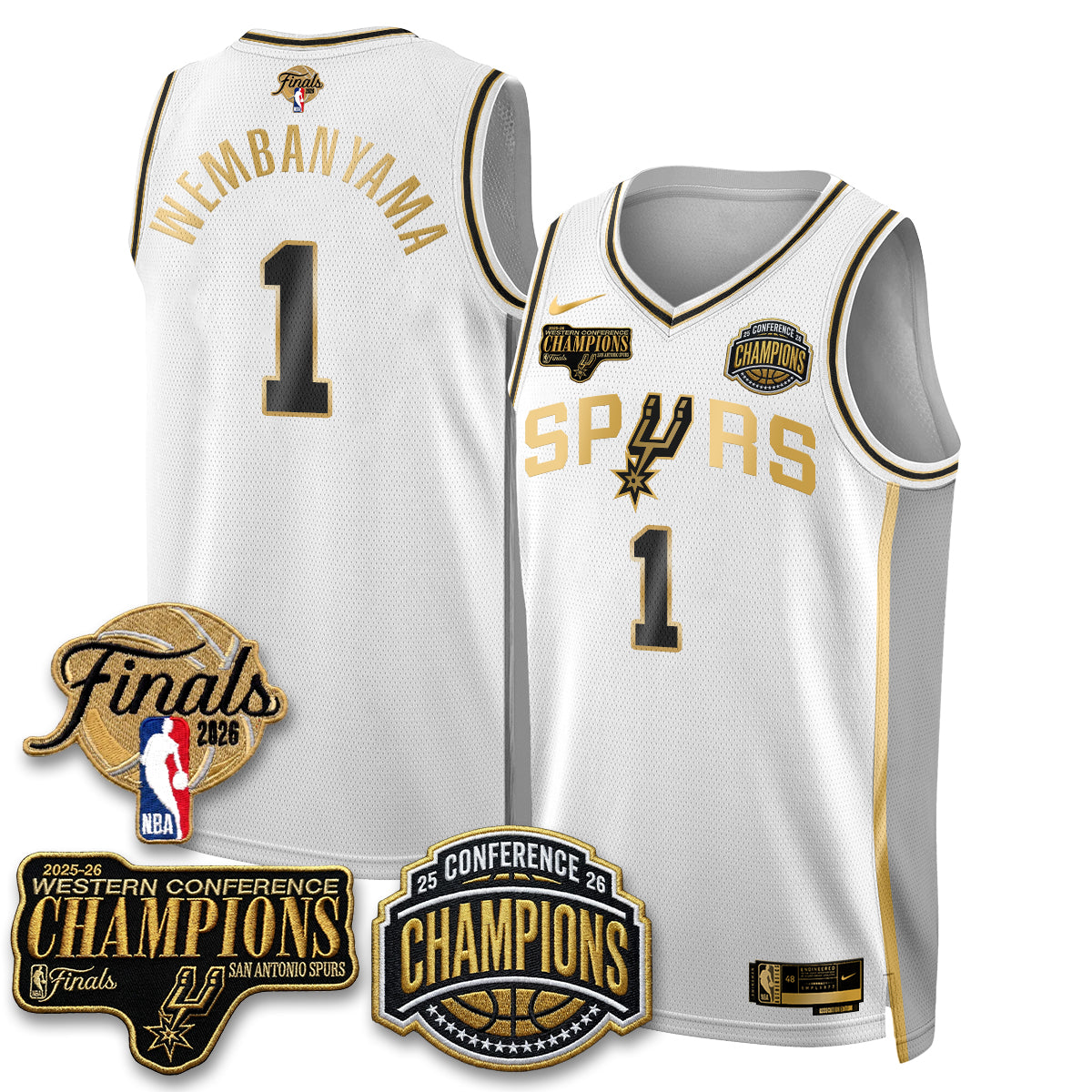 San Antonio Spurs 2026 NBA Western Conference Champions Vapor Special Edition Jersey - Stitched