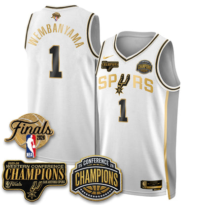 San Antonio Spurs 2026 NBA Western Conference Champions Vapor Special Edition Jersey - Stitched