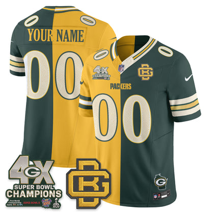Green Bay Packers Rivalries Split Edition Vapor Custom Jersey - Stitched
