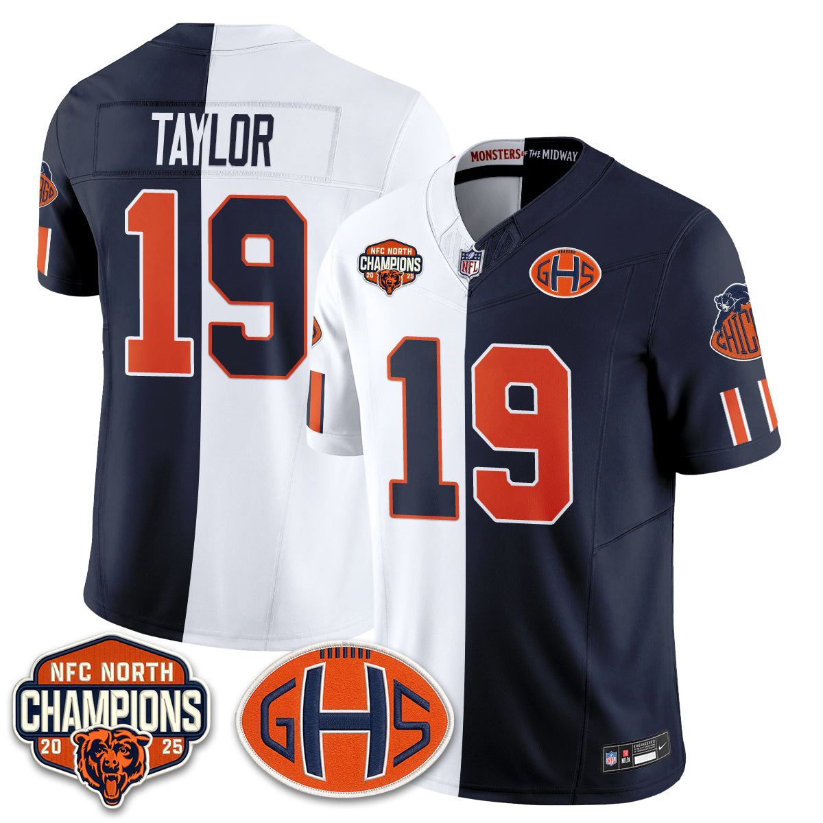 Chicago Bears 2026 Rivalries Split Edition Vapor Jersey - Stitched